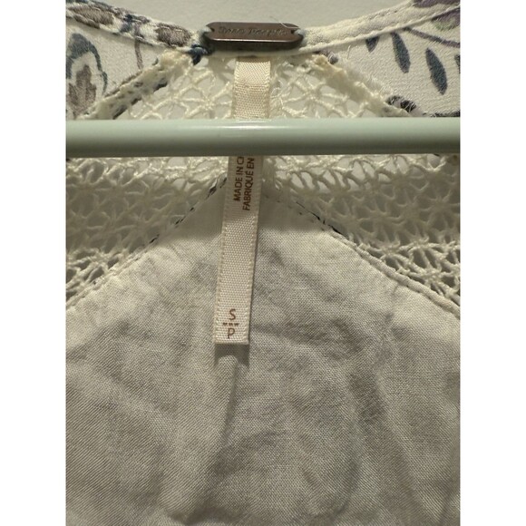 Free People Rain Or Shine Lace up Mini Dress Ivory Comb Small S - Picture 2 of 4